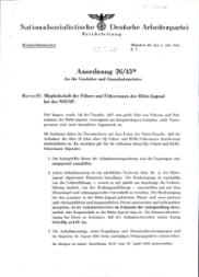 Reichsschatzmeister Anordnung 26/43, S.1