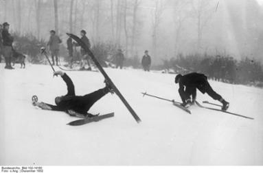 Jugend beim Ski laufen, 1932