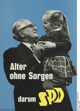 Alter ohne Sorgen, Wahlplakat der SPD, 1957
