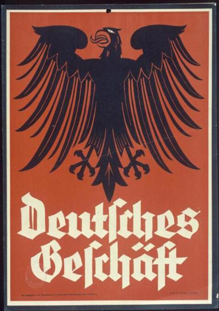 Vom Gau Rheinpfalz des Kampfbundes des gewerblichen Mittelstandes herausgegebenes Plakat, 1933