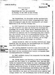 Besprechung der Außenminister Adenauer, Dulles, Macmillan und Pinay, 8. Mai 1955, Geheim 
