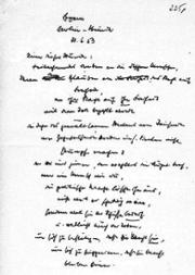 Handschriftliches Manuskript der Rede von Bundespräsident Heuss am 21. Juni im Deutschen Bundestag