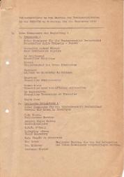Teilnehmerliste zum 13. September 1949: die drei westlichen Alliierten Hohen Kommissare mit Begleitung