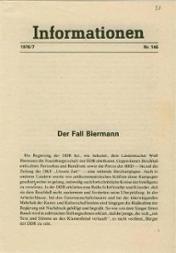 Gedruckte Partei-Information Nr. 146 (1976/7) zur Aberkennung der Staatsbürgerschaft für Wolf Biermann 