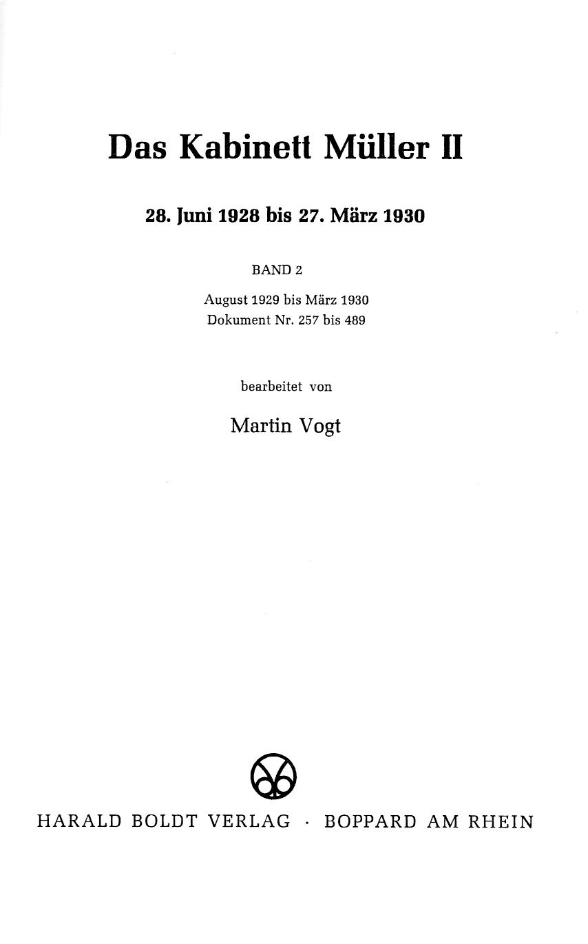 Kabinett Müller II. Band 2