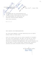 Dankschreiben von Bundeskanzler Helmut Schmidt an Generalsekretär Erich Honecker vom 6. Januar 1982. Schmidt bezog sich auf seinen Arbeitsbesuch 1981 in der DDR.