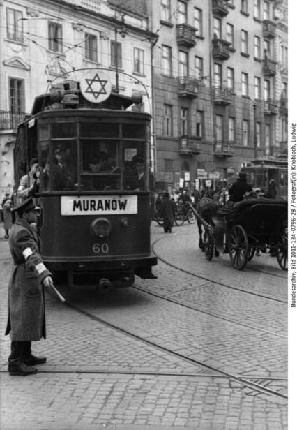 Mit einem Judenstern gekennzeichnete Straßenbahn Nr. 60, 25. Mai 1941