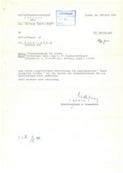 Schreiben zu einer Bestellung von Weihnachtsbäumen für die Beratergruppen in Nigeria, Oktober 1964