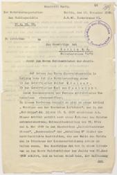 Wiedereröffnung der Voruntersuchung im Weltbühnen-Prozess.- Schreiben des Reichsgerichts, 12. Nov. 1930