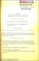 Befehl des Ministers für Nationale Verteidigung, Armeegeneral Heinz Hoffmann, über die Sicherung der Staatsgrenze von der DDR zur CSSR (Seite 1)
