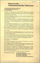 Aufruf an die Tschechoslowakische Volksarmee vom 21. August 1968