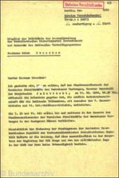Schreiben des Ministers für Nationale Verteidigung, Armeegeneral Heinz Hoffmann, an Erich Honecker