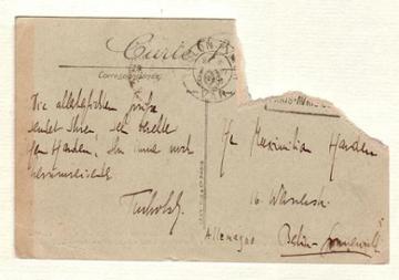 Postkarte Tucholsky an Harden (N 1062/ 107)
