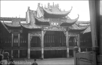 Gildenhaus in Hankow am Yangtse-kiang, um 1900