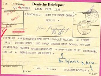 Gnadengesuch von Fritz Hartnagel vom 27.02.1943