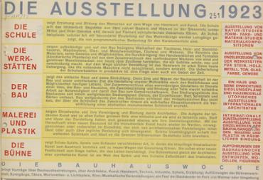 Werbeflyer für die Bauhaus-Ausstellung 1923, Vorderseite