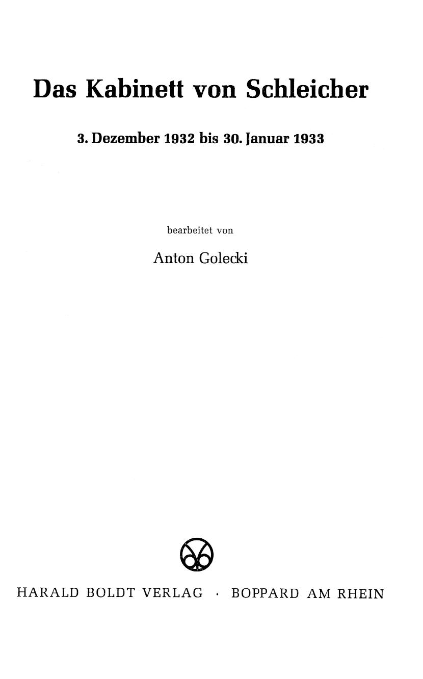Kabinett von Schleicher