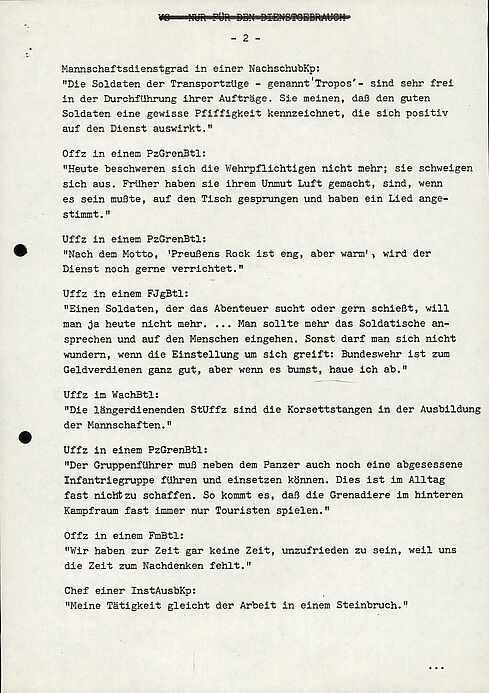 Maschinengeschriebenes Dokument