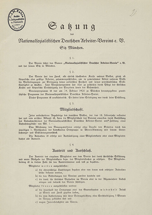 Satzung der NSDAP