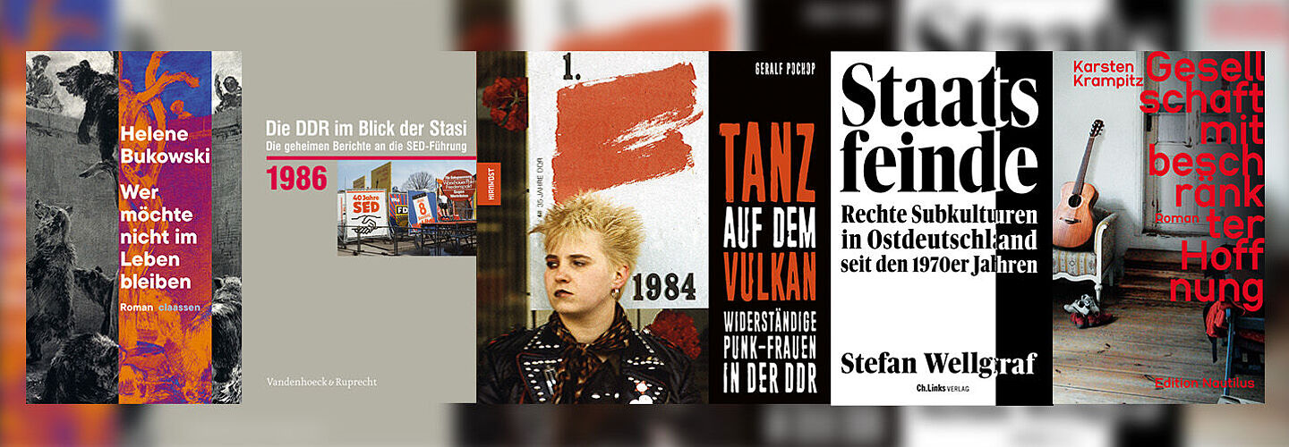 Coverfotos der Publikationen aus der Veranstaltungsreihe "Lesebühne"