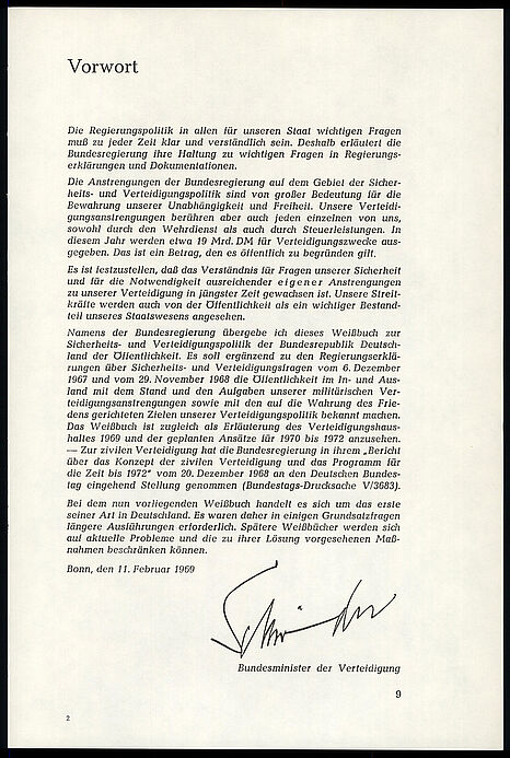 Weißbuch 1969 zur Verteidigungspolitik der Bundesregierung