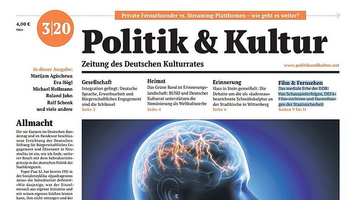Deckblatt der Zeitschrift Politik & Kultur zum Thema 'Das Archiv'