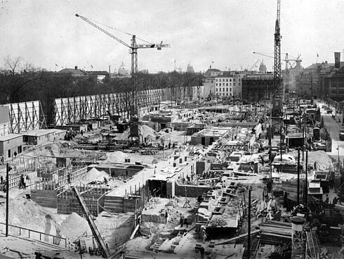 Baustelle der Neuen Reichskanzlei in der Voßstraße, 1938
