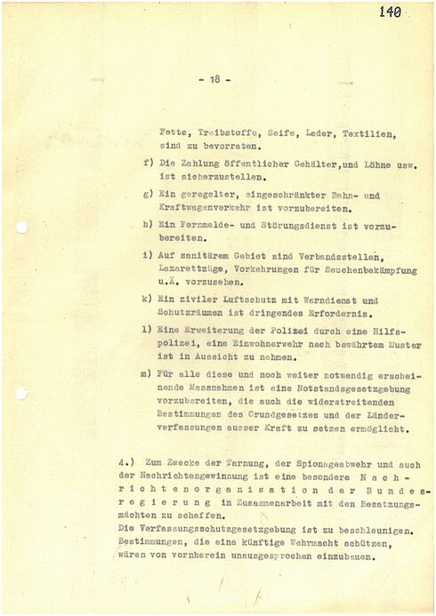 Maschinengeschriebenes Dokument