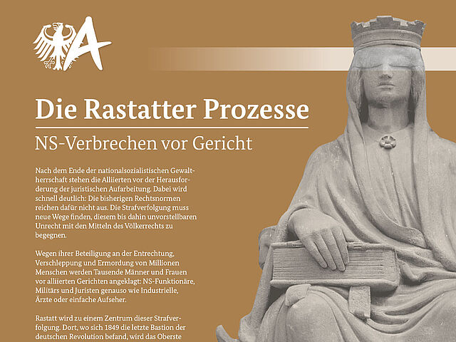 Ausstellung Rastatter Prozesse Tafel 1: NS-Verbrechen vor Gericht