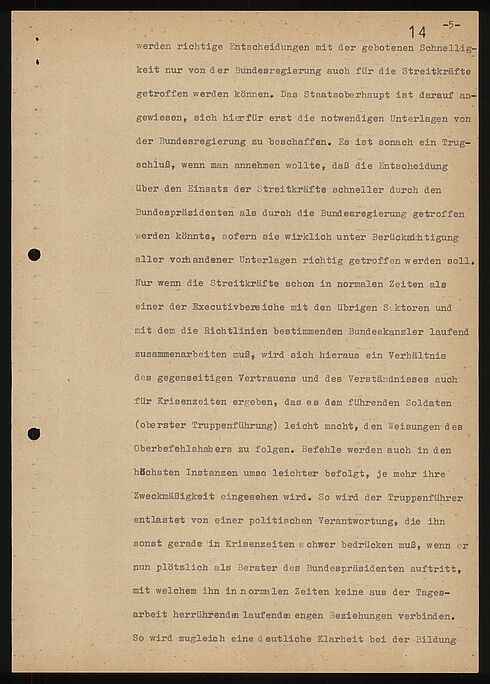 Vortragsvermerk vom 21. Dezember 1953