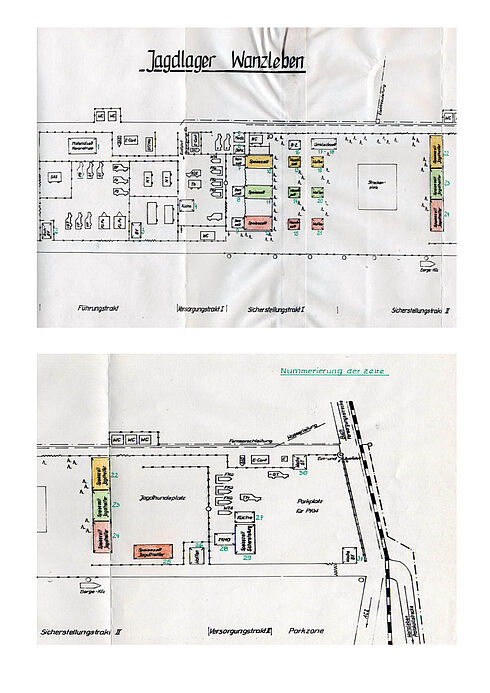 Auszug aus der Skizze des Jagdlagers Wanzleben, 1987.