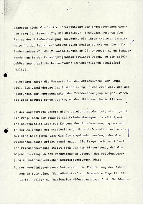 Maschinengeschriebenes Dokument