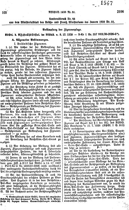 Zweispaltiger, in Frakturschrift gedruckter Beitrag in einer Behördenzeitung