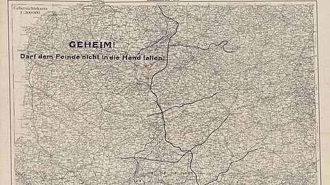 Lagekarte des Gebiets Ypern - Saint-Quentin zur 4. Flandernschlacht, März/April 1918