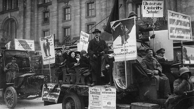 Wahlkampf der Sozialdemokraten in Berlin im Januar 1919