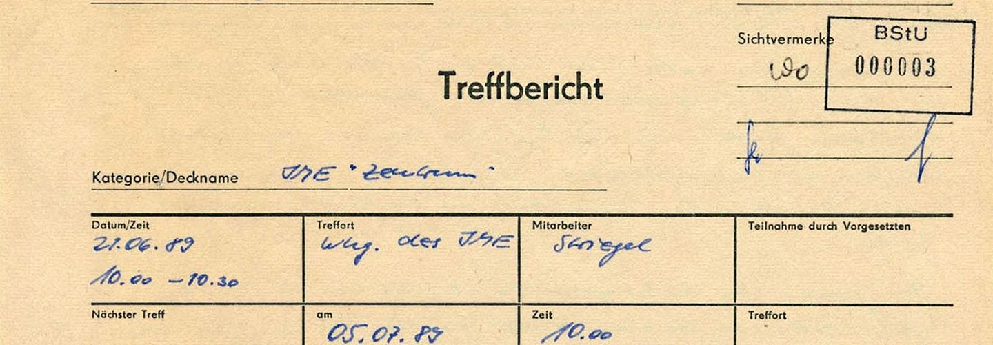 Bericht von IME "Zentrum" über eine Begegnung mit einem Archivdirektor des Bundesarchivs