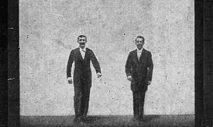 Filmstreifen aus dem ersten Film der Brüder Max Skladanowsky und Emil Skladanowsky