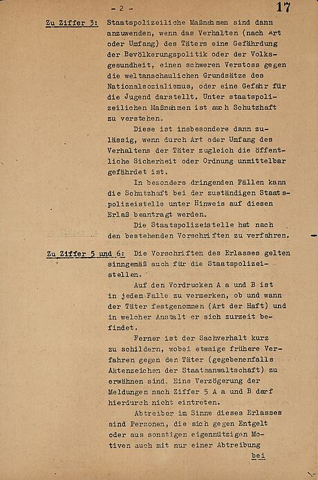 Erläuterungen zum Geheimerlass zur Gründung der „Reichszentrale zur Bekämpfung der Homosexualität und der Abtreibung“ Erläuterungen zum Geheimerlass zur Gründung der „Reichszentrale zur Bekämpfung der Homosexualität und der Abtreibung“