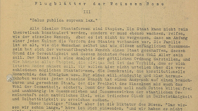 Flugblatt der „Weißen Rose“