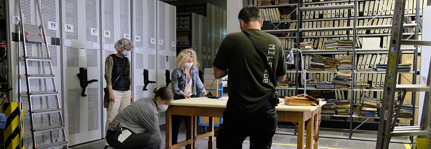 Vorbereitung des Drehs der Archivszene, 23.09.2020