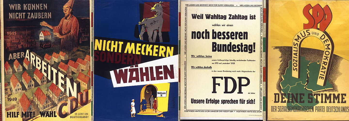 Wahlplakate zu den Bundestagswahlen 1949 und 1953