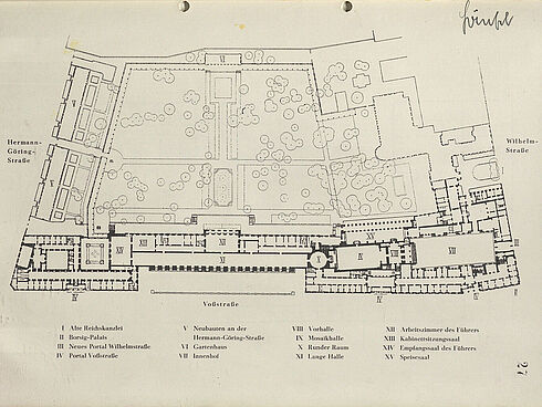 Plan des Grundstücks der Reichskanzlei, 1939