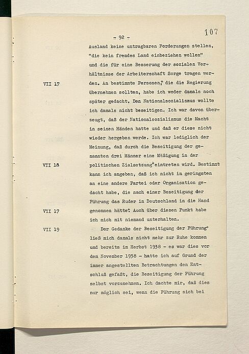 Auszug aus dem Vernehmungsprotokoll Georg Elsers