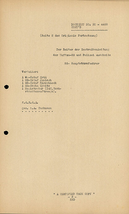 Korrespondenz zum Bau von Krematorien