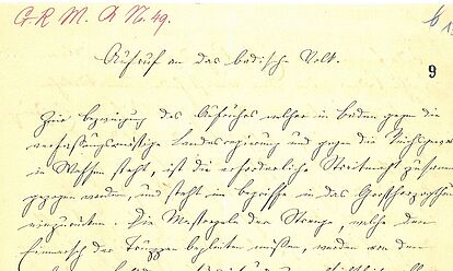 Der Reichsverweser Erzherzog Johann appelliert mit seinem „Aufruf an das badische Volk“, angesichts der gegen Baden aufmarschierenden Truppen aufzugeben, Juni 1849