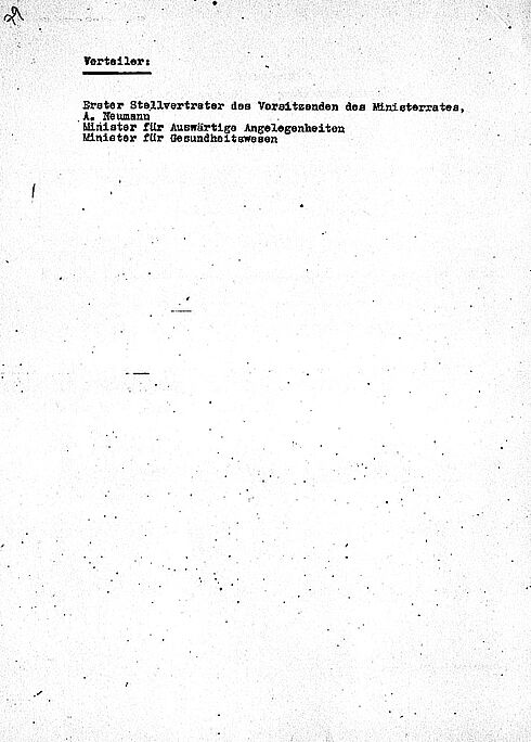 Scan des Beschlussdokumentes zur Teilnahme der DDR an der UNO-Konferenz in Mexiko inklusive der Ziele der DDR bei dieser Konferenz.