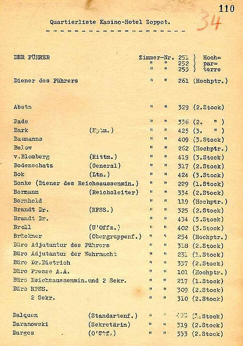 ganzseitiges maschinentextliches Dokument mit Tabelle