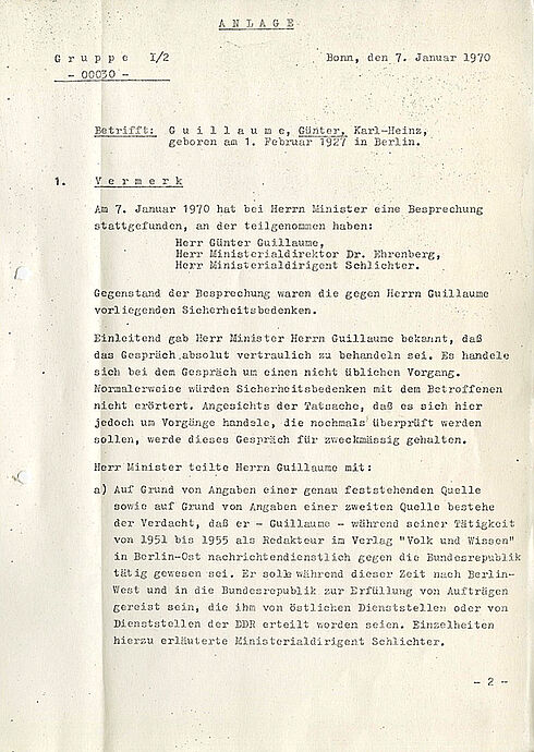 Maschinengeschriebenes Dokument mit nummerierten und strukturierten Absätzen