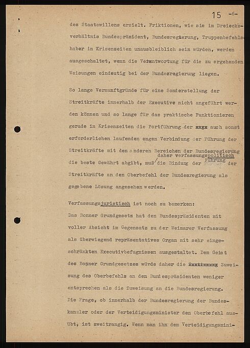 Vortragsvermerk vom 21. Dezember 1953