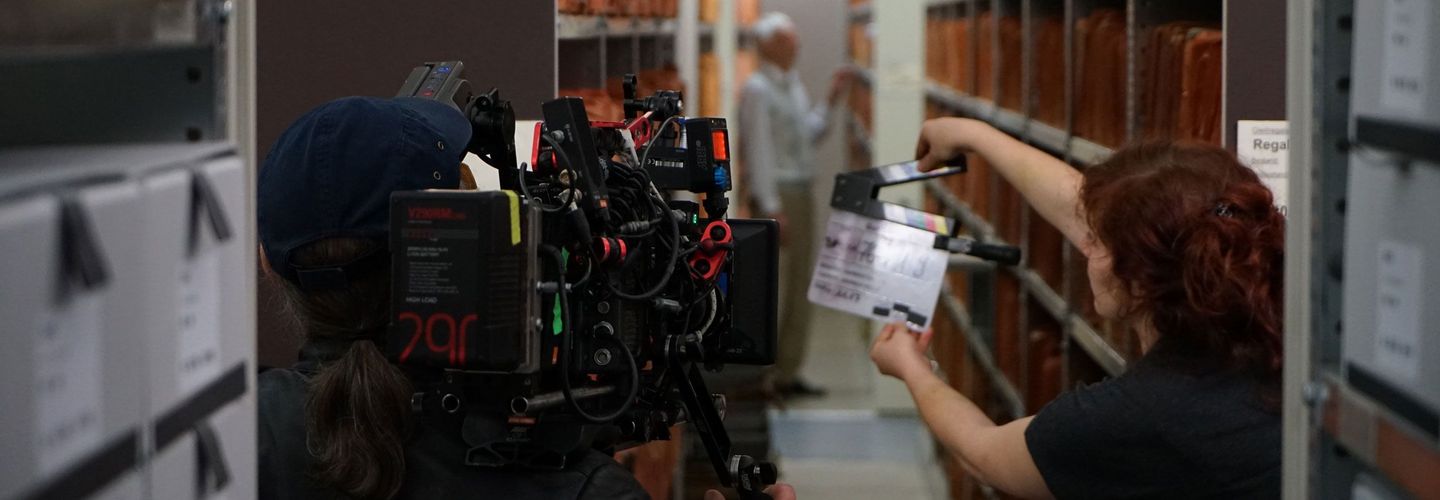 Dreharbeiten zum Film 'Gundermann' im Stasi-Unterlagen-Archiv, 2017